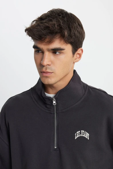 Riders by Lee   Erkek Regular Fit Normal Kesim Dik Yaka Asfalt Siyahı Sweatshirt  LL99RFONS - 3