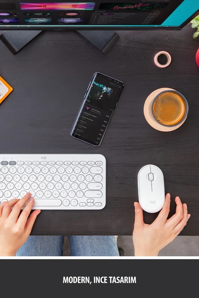 Logitech Pebble M350 910-005716 Beyaz Sessiz Optik Kablosuz Mouse - 2
