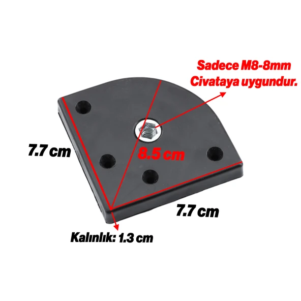Kanepe Baza Koltuk Destek Yükseltme Yükseltici 4 Adet Ayağı M8 Civatalı Krom Metal Ayakları 12 Cm - Resim 3