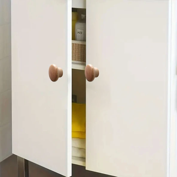 Bohem Düğme Kulp Açık Ceviz Renk 10 ADET Mobilya Mutfak Dolap Dolabı Çekmece Kulpu Kulbu Plastik - Resim 5