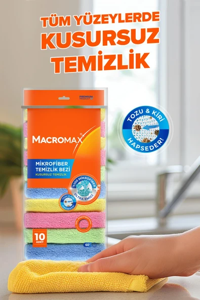 Macromax Rengarenk Mikrofiber Bez 10'lu - 3