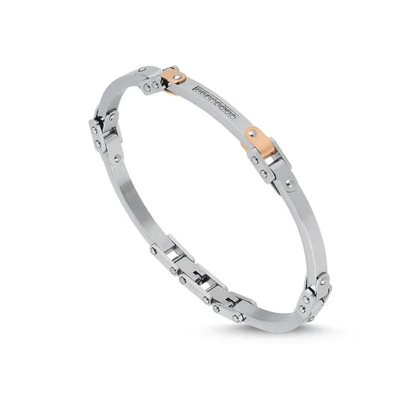 ARS144 Erkek Deri Çelik Bileklik ürün görseli 1