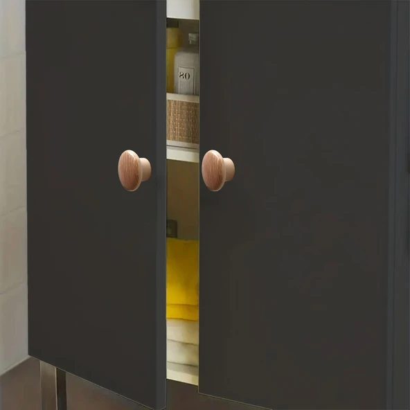 Bohem Düğme Kulp Açık Ceviz Renk 10 ADET Mobilya Mutfak Dolap Dolabı Çekmece Kulpu Kulbu Plastik - Resim 6