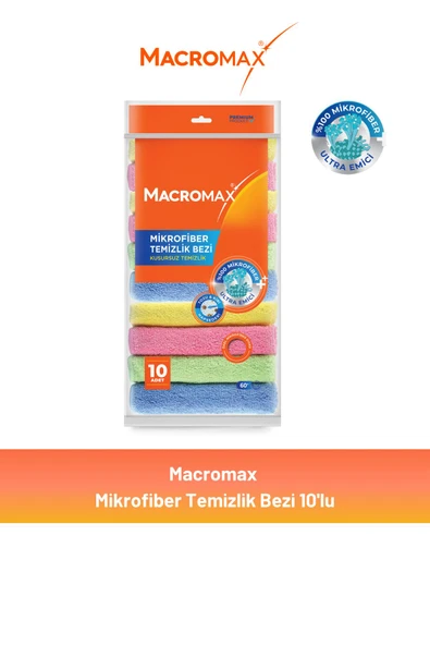 Macromax Rengarenk Mikrofiber Bez 10'lu