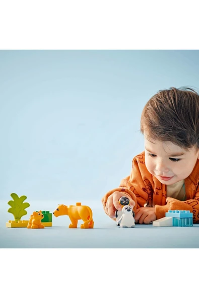 LEGO ® DUPLO® Kasabası Vahşi Hayvan Aileleri: Penguenler ve Aslanlar 10442 - 2 Yaş ve Üzeri(10 Parça) - 10