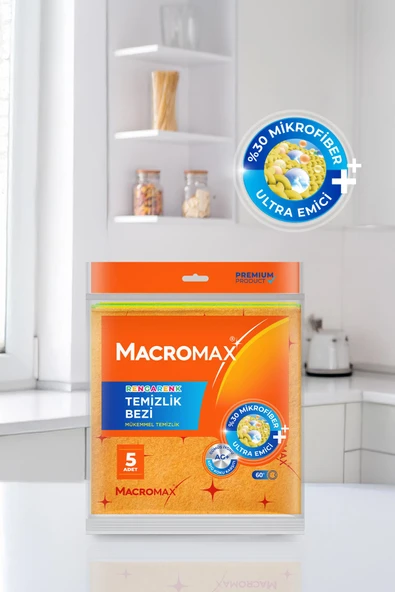 Macromax Rengarenk Temizlik Bezi 5'li x 3 Adet - 3
