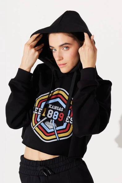 Riders by Lee   Kadın Regular Fit Normal Kesim Içi Polarlı Kapüşonlu Siyah Sweatshirt L232348001S - 3