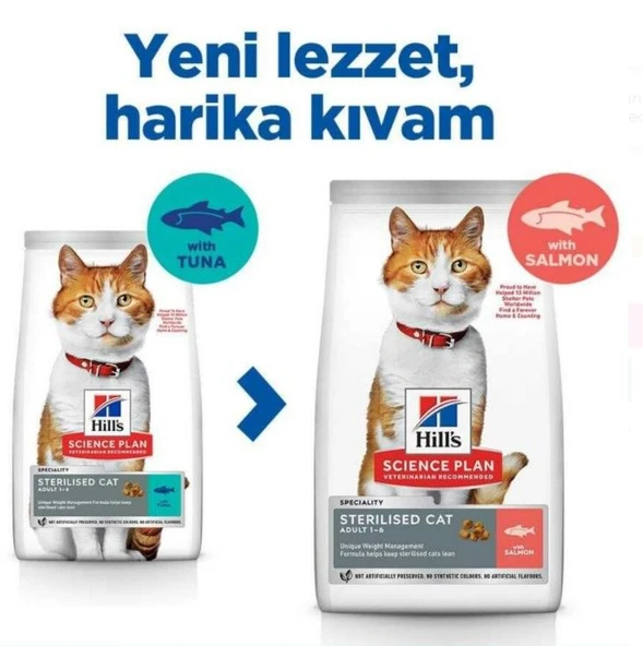 Hills Somonlu Kısırlaştırılmış Yetişkin Kedi Maması 8+2 Kg Hediyeli - 2