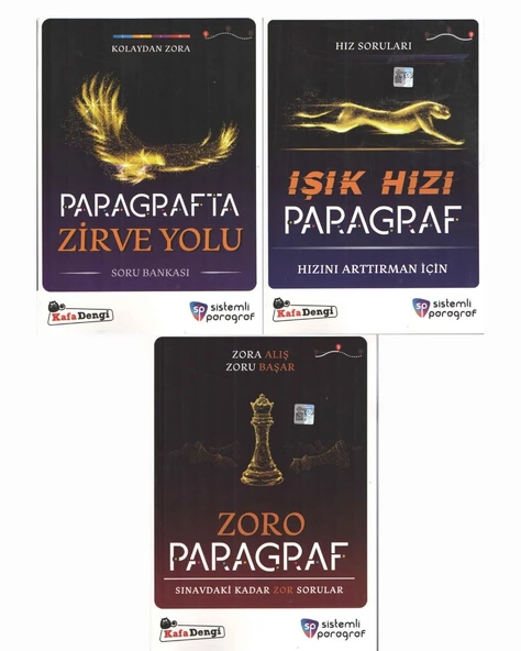 Sistemli Paragraf Zirve Yolu + Işık Hızı + Zoro Paragraf 3lü Set Kafa Dengi Yayınları