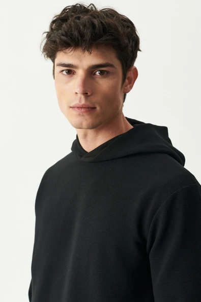 Riders by Lee  Erkek Regular Fit Kapüşonlu Şardonlu Siyah Sweatshirt L222710001S - 5