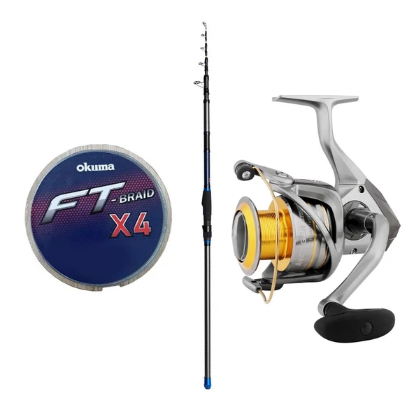 YekOutdoor Profesyonel Surf Olta Seti Dam Imax Tele Surf 4.20M 100-250G Surf Kamışı&Okuma Avenger Av-8000 6+1BB Olta Makinesi