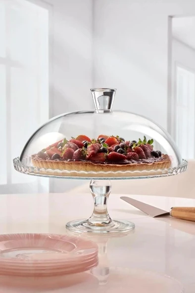 Paşabahçe 95200 Patisserie Ayaklı ve Kapaklı Servis Sunum Tabağı