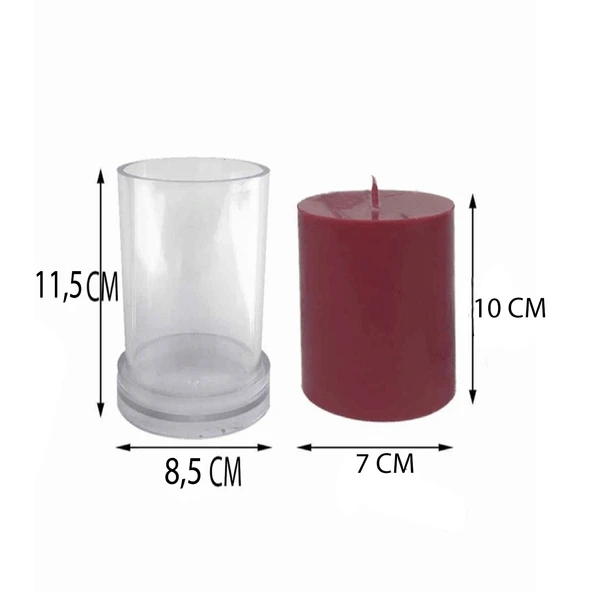 Poli Karbon Silindir  Mum Kalıbı  11,5X7,5 - 4