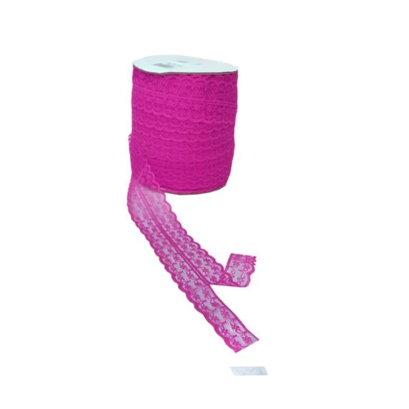 Kurdela Dantelli Çift 2 Katlı 5 Cm (10 Metre)  Fuşya