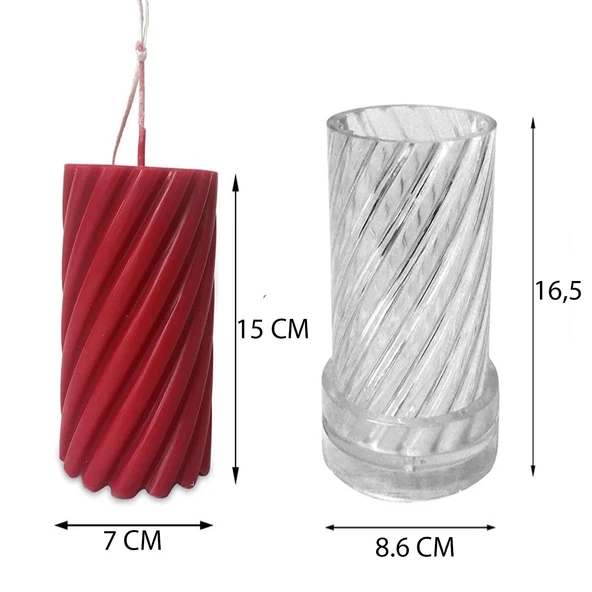 Poli Karbon Mum Kalıbı Mika Sert Plastik Burgulu Mum Kalıbı 16.5 CM 6236 - 3