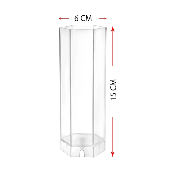 Poli Karbon Mum Kalıbı Altı Köşeli  15 CM 6239 - 3
