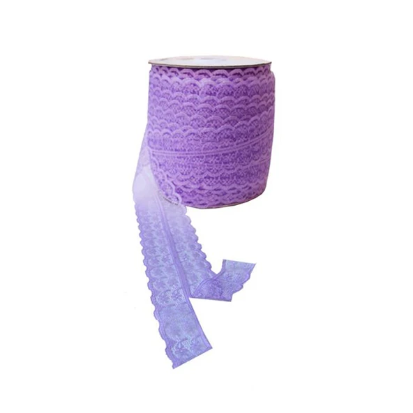 Kurdela Dantelli Çift 2 Katlı 5 Cm (10 Metre)  Lila - 1