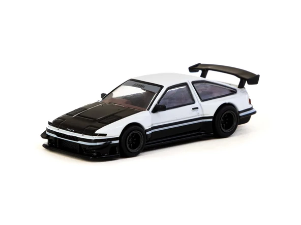 Tarmac Works 1/64 Toyota Sprinter Trueno AE86 Widebody White / Black with Tarmac Cards