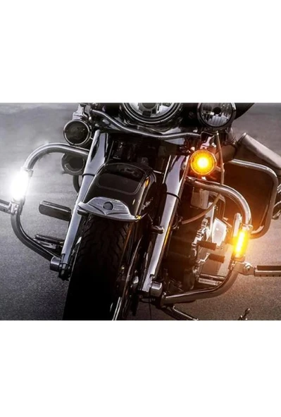 Harley Motosiklet Sinyalli Sis Farı Takımı - 3