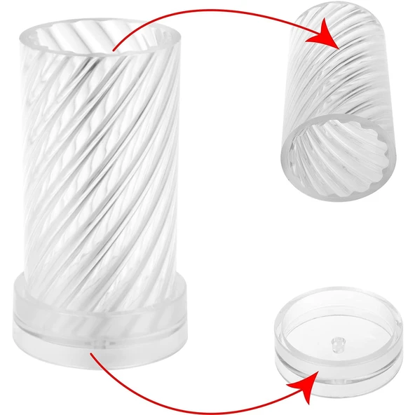 Poli Karbon Mum Kalıbı Mika Sert Plastik Burgulu Mum Kalıbı 8,6X9 CM 6234 - Resim 2