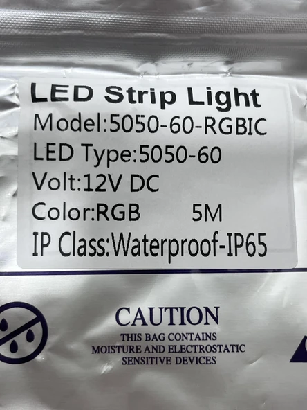 5050-60-RGBIC Tuya Wifi Bt Rgb Led Şerit 5 Metre IP65 - 4