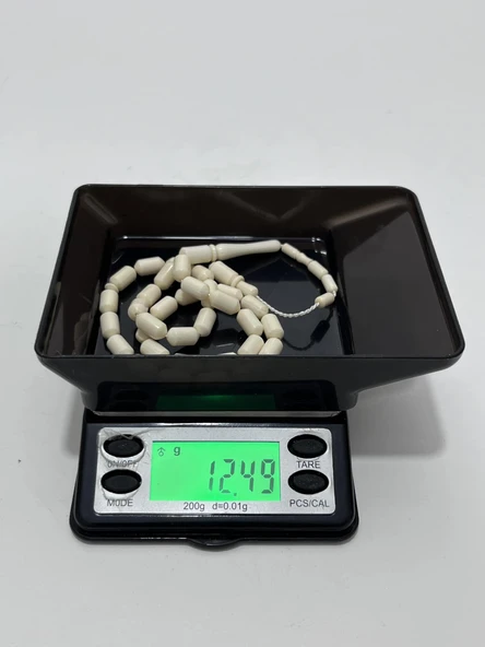 Kesme Fildişi Tesbih 12,48 Gram - Koleksiyonluk Fil Dişi Tespih - 5
