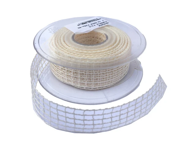 Kurdele Kanaviçe File Modeli 2 CM (20 Metre)  Krem