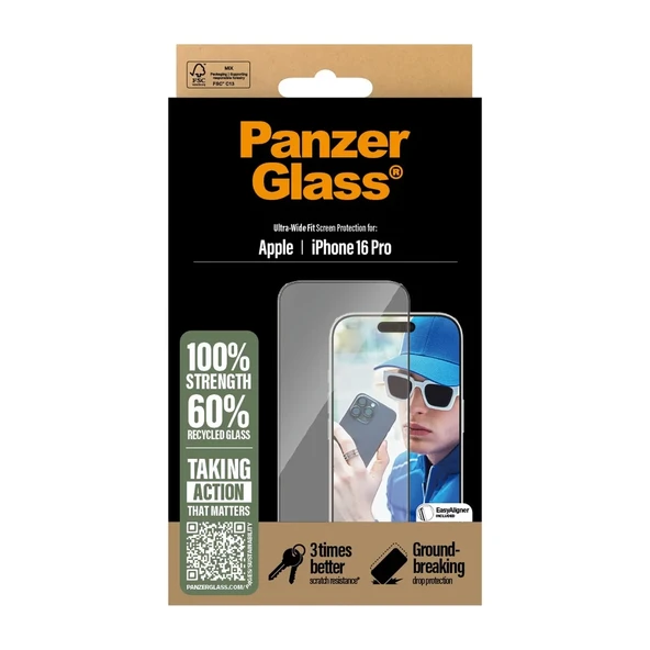 PanzerGlass iPhone 16 Pro UWF Şeffaf Cam Ekran Koruyucu - 4