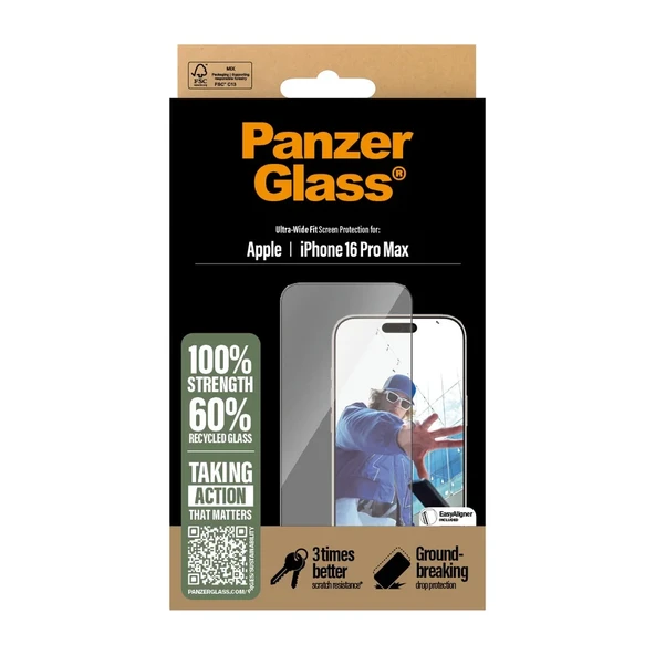 PanzerGlass iPhone 16 Pro Max UWF Şeffaf Cam Ekran Koruyucu - 4