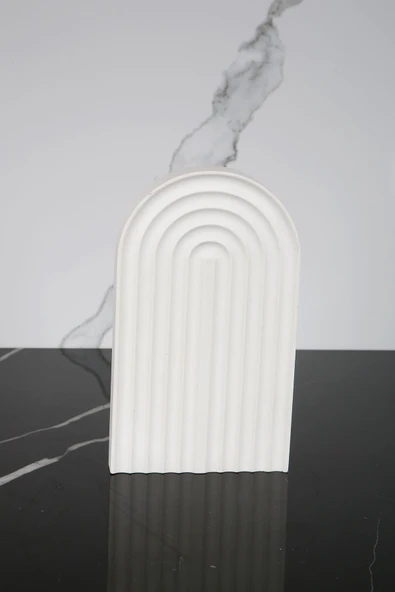 Beton Çok Amaçlı Sunum Servis Tepsisi 20 Cm Dekoratif Sunumluk Orgaziner Takılık - 1