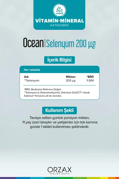 Ocean Selenyum 200 Mcg 60 Tablet - Resim 2