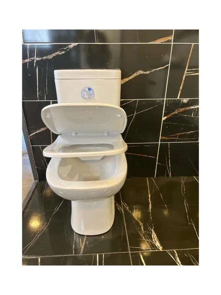 Seramiksan Petite Kanalsız Rim-ex Duvara Sıfır Klozet + Yavaş Kapanır Kapak + VitrA İç Takım Set - Resim 3