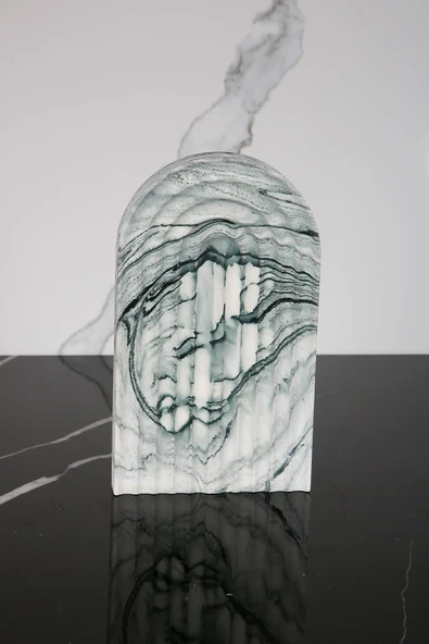 Beton Çok Amaçlı Sunum Servis Tepsisi 20 Cm Dekoratif Sunumluk Orgaziner Takılık