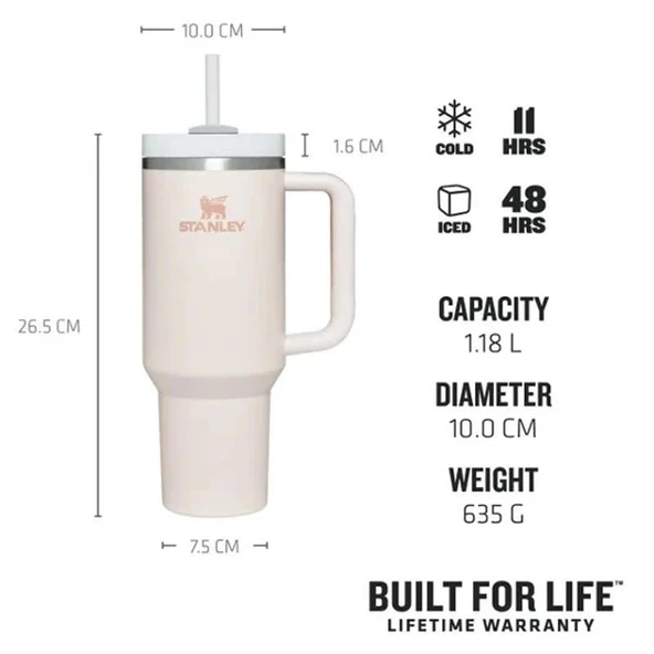 Stanley 40OZ Qnchr 2.0 Flwstate Tumb Rose Qrtz 2.0-EU Termos - 4