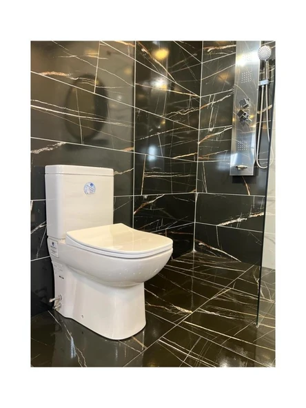 Seramiksan Petite Kanalsız Rim-ex Duvara Sıfır Klozet + Yavaş Kapanır Kapak + VitrA İç Takım Set - Resim 4