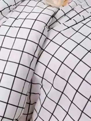 Kolay Ütülenir Nevresim Takımı Tek Kişilik Pled Kareli Siyah - Resim 2