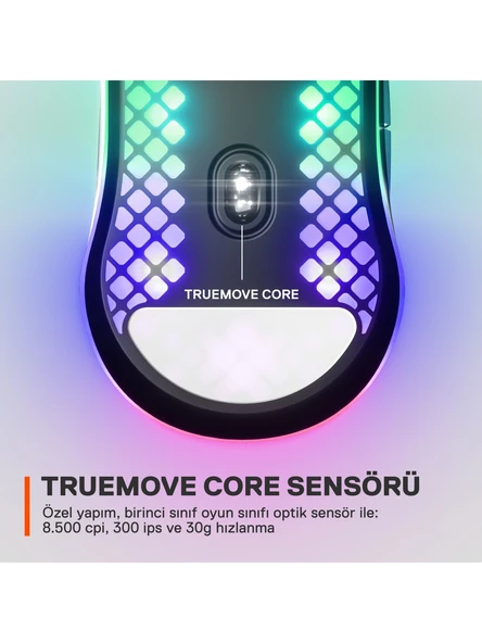 STEELSERIES AEROX 3 ONYX KABLOLU OPTIK OYUNCU MOUSE - 6