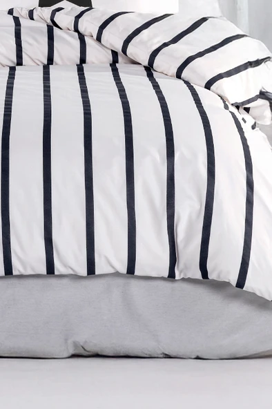 Upstyle Kolay Ütülenir Nevresim Takımı Tek Kişilik FunnyStar Siyah-Beyaz - Resim 2