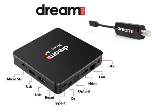 Dreamstar Nova TV+ (12 Ay Premium Üyelik Hediyeli) 4K Lisansli Android TV Box 2GB Ram 32GB Hafıza +( Typec  Tuner)