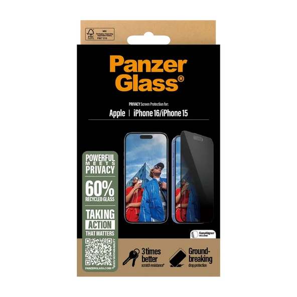 PanzerGlass iPhone 15 UWF Hayalet Cam Ekran Koruyucu - 4