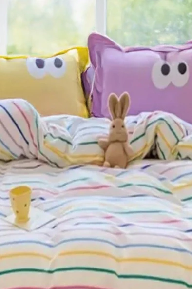 Kolay Ütülenir Nevresim Takımı Tek Kişilik Funny Sarı - 3