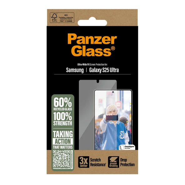 PanzerGlass Samsung S25 Ultra UWF Şeffaf Cam Ekran Koruyucu - 4