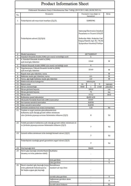 Samsung 75Q80D 75" 190 Ekran Dahili Uydu Alıcılı 4K Ultra HD Smart QLED TV - 7