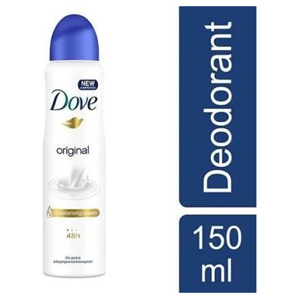 Dove Kadın Sprey Deodorant Original 1/4 Nemlendirici Krem Etkili, 150 ml - 2