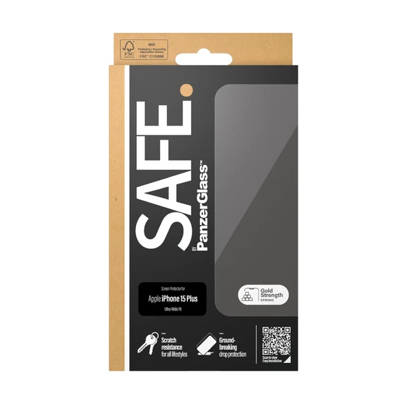 PanzerGlass Safe iPhone 15 Plus Şeffaf Cam Ekran Koruyucu - 4
