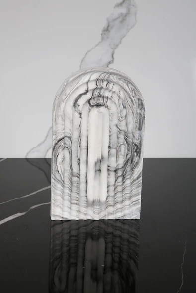 Beton Çok Amaçlı Sunum Servis Tepsisi 20 Cm Dekoratif Sunumluk Orgaziner Takılık