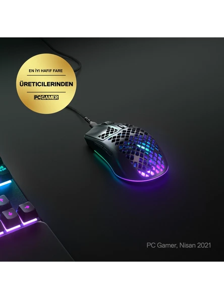 STEELSERIES AEROX 3 ONYX KABLOLU OPTIK OYUNCU MOUSE - 5