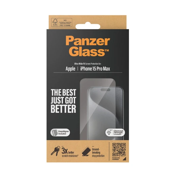 PanzerGlass iPhone 15 Pro Max UWF Şeffaf Cam Ekran Koruyucu - 4