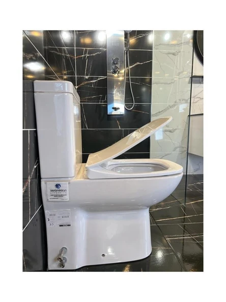 Seramiksan Petite Kanalsız Rim-ex Duvara Sıfır Klozet + Yavaş Kapanır Kapak + VitrA İç Takım Set - Resim 5