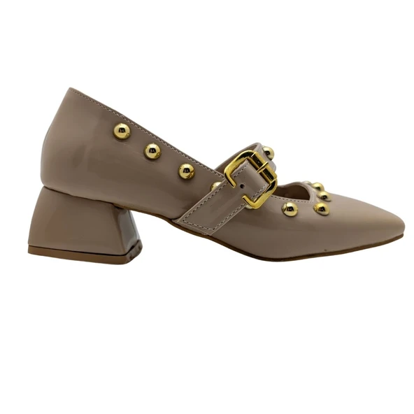 Annegret | Kadın Blok Topuklu Kare Burunlu Babet - 2